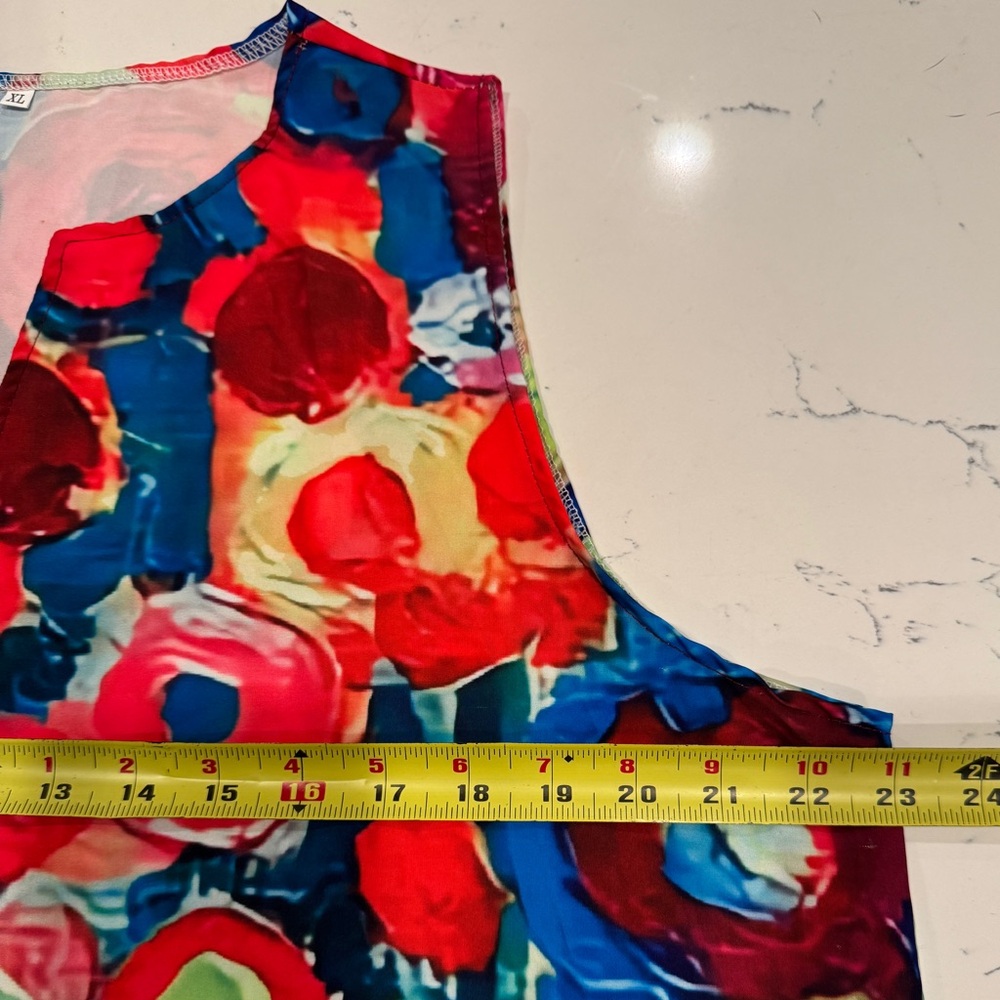 Colorful Sleeveless Floral Maxi Dress with Pockets NWOT - Picture 6 of 7